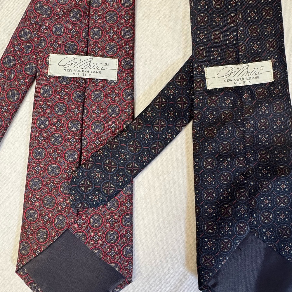 2 Vintage Men’s Dimitri Silk Ties – New York Milano – 100% Silk